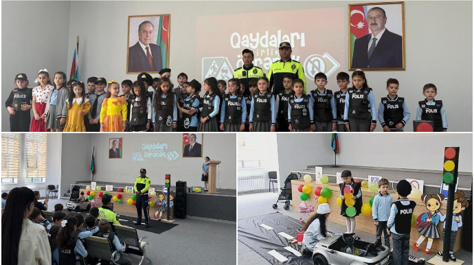Qaxda şagirdlər yol hərəkəti qaydalarıyla bağlı maarifləndirildi   - FOTO