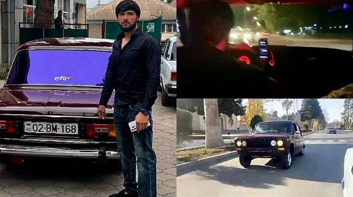 Gəncənin “avtoş” sürücüsü baxın necə “şou” göstərdi - 02-BM-168    - VİDEO