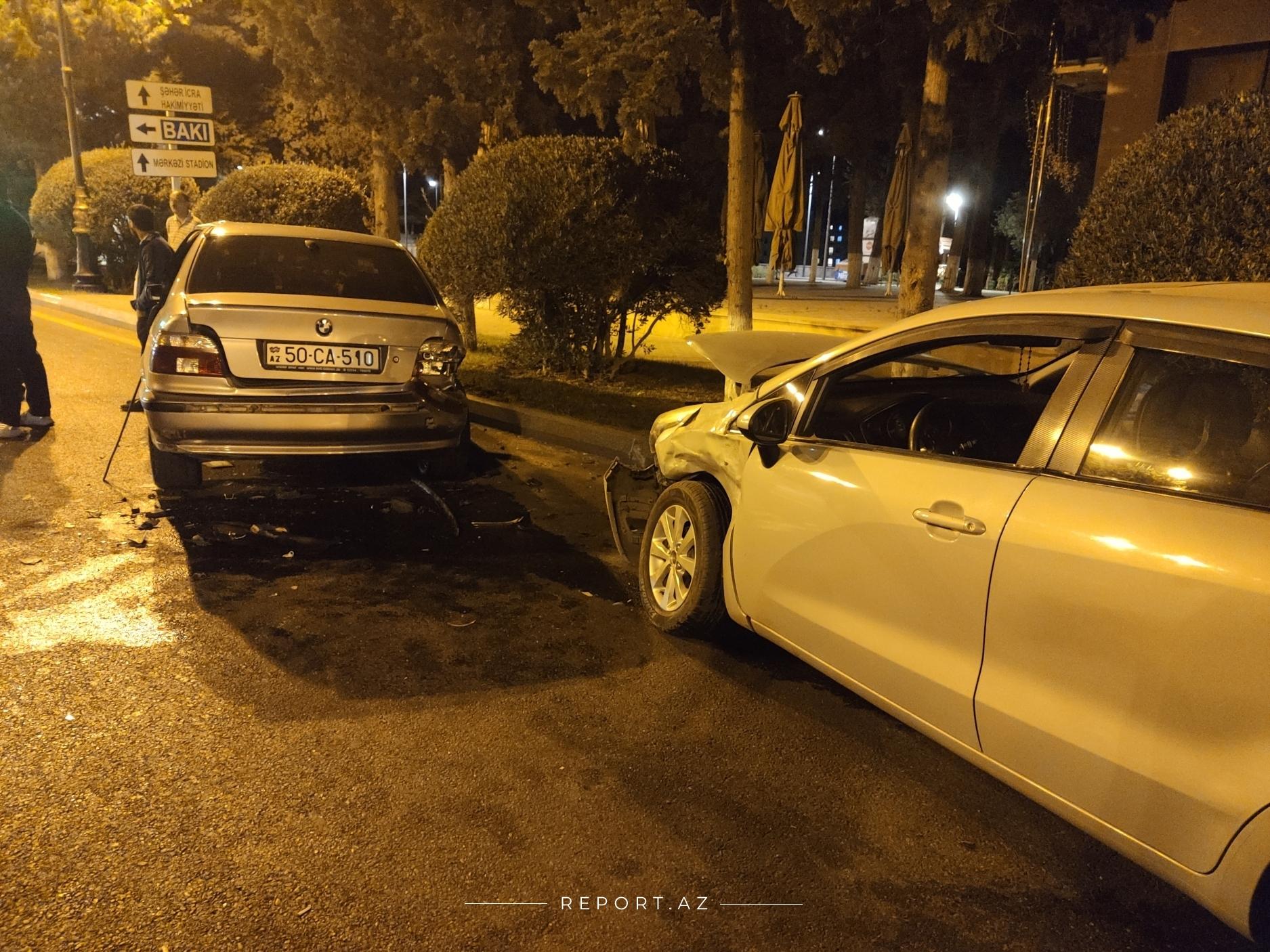 Sumqayıtda zəncirvari qəza: Üç maşın toqquşdu - FOTO 