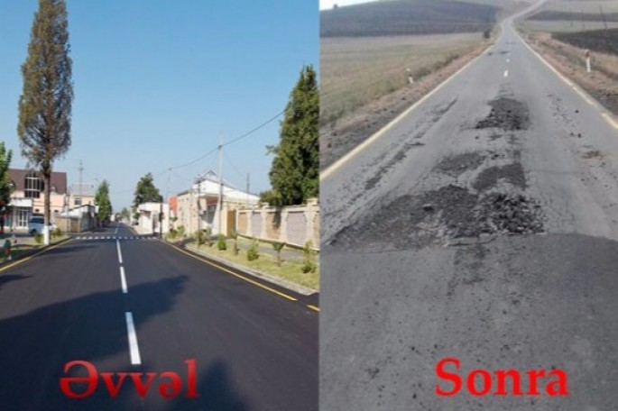 Bir il əvvəl istifadəyə verilən yol çökdü – FOTO