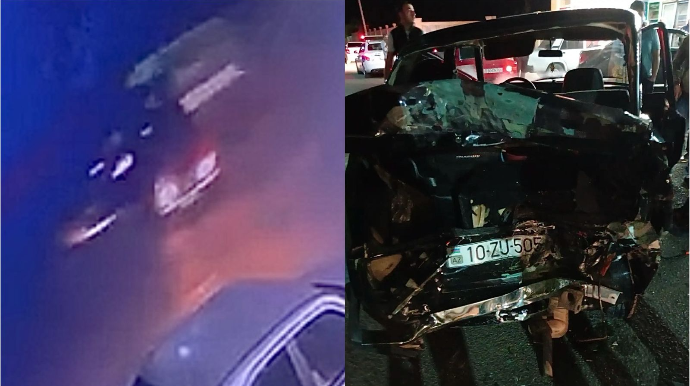 Tovuzda “VAZ” “Qazel”lə toqquşaraq yolun ortasında aşdı   - ANBAAN VİDEO