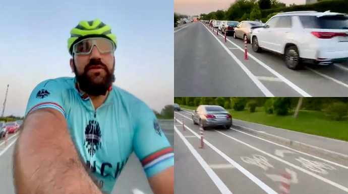 Zağulba yolunda velosiped zolağını parkinqə çevirdilər – ETİRAZ   - VİDEO