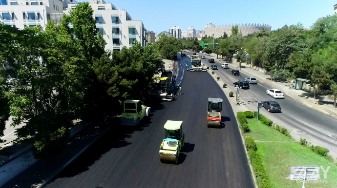 Tbilisi prospektində təmir işləri davam etdirilir; yol bağlıdır - FOTO - VİDEO  