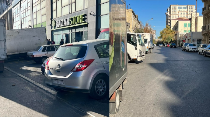 “Bazarstore” bu ərazidə piyadalara əziyyət verir  - FOTO