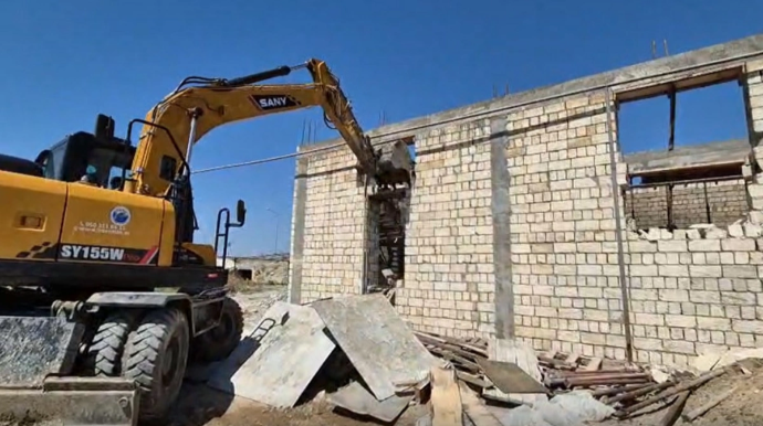 Şamaxıda qanunsuz tikintinin qarşısı alınıb - FOTO