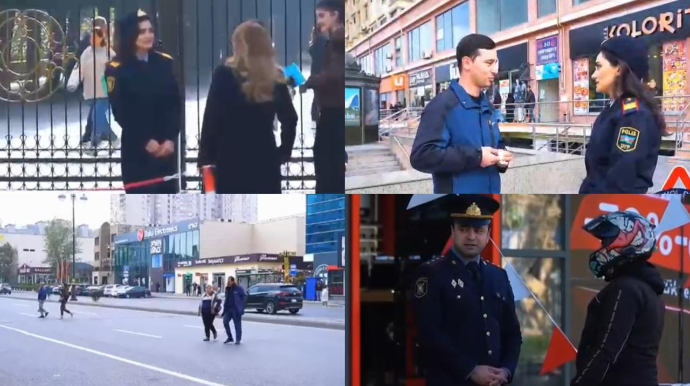 Polis qayda pozub təhlükə yaradan piyadaları belə saxladı - VİDEO