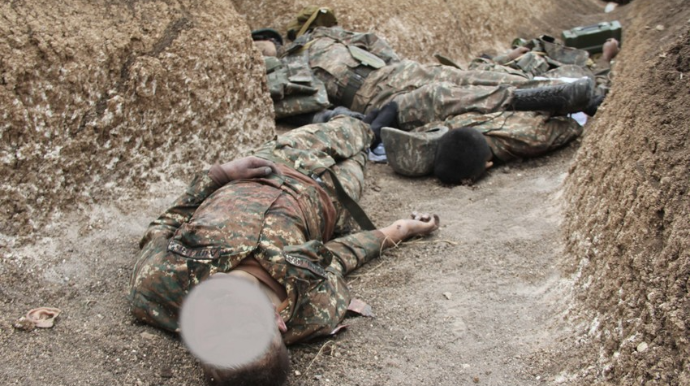 Məhv edilmiş düşmən əsgərlərinin görüntüləri  - FOTO