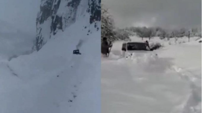 İsmayıllıda 1 metr qar yağdı, uçqun oldu  - VİDEO