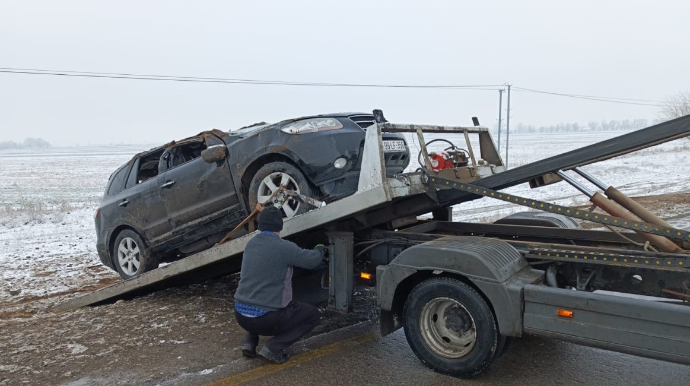 Goranboyda "Hyundai" aşıb - FOTO