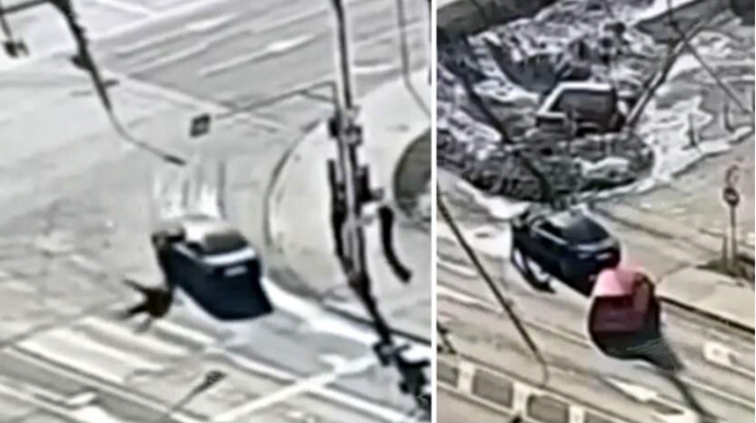 Yol polisini kapotda sürüyən vəsiqəsiz şəxs film kimi hadisə törətdi - VİDEO 