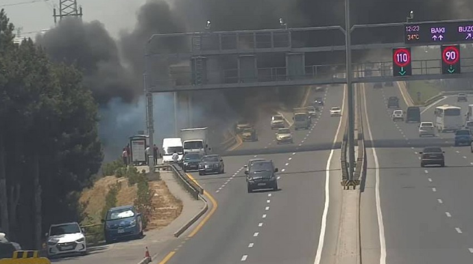 Mərdəkan dairəsi yaxınlığında iaşə obyekti yanıb  - FOTO