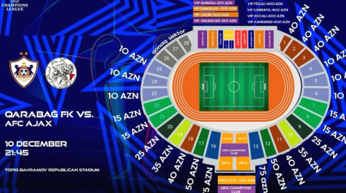 Поступили в продажу билеты на матч "Карабах" - "Аякс"