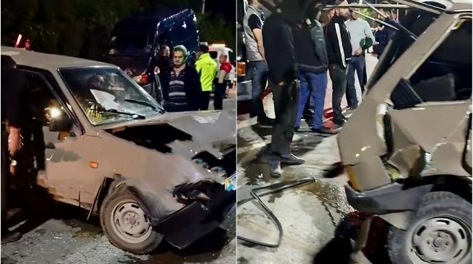 İsmayıllıda qəza: Yük maşını işıqforda dayanan “VAZ”a çırpıldı   - VİDEO