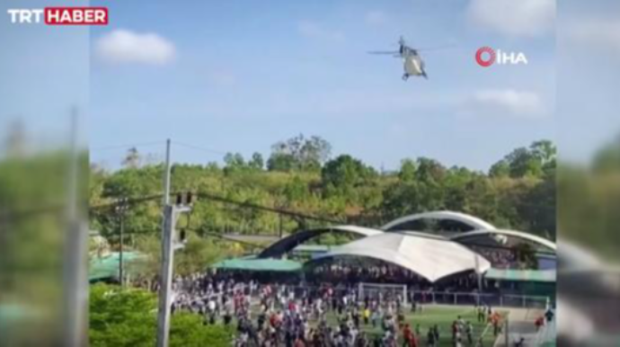 Taylandda helikopter çadırların üstünə aşma təhlükəsi yaranıb: 8 yaralı   - VİDEO