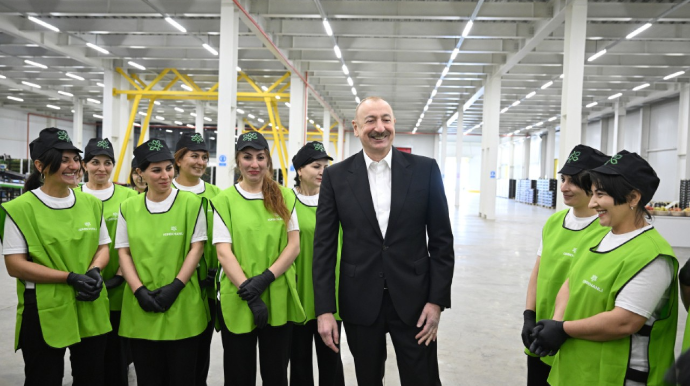İlham Əliyev Qusarda kompleksin fəaliyyəti ilə tanış oldu - FOTO