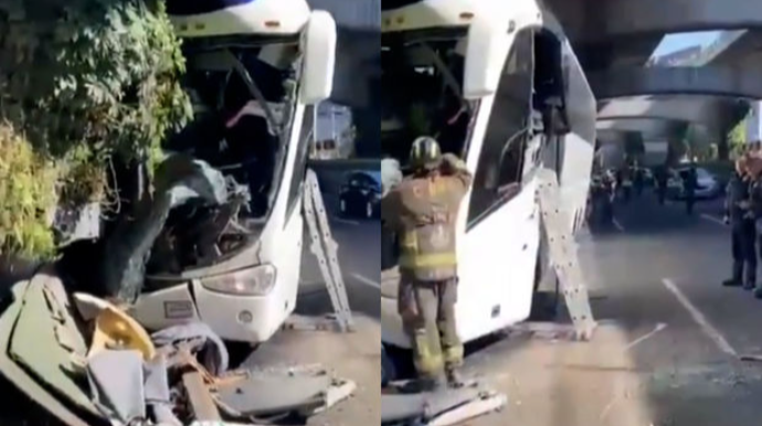 Turist avtobusu körpünün sütununa çırpıldı: 40-dan çox yaralı var - VİDEO 