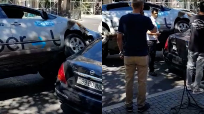 "Mercedes"ə "dırmaşan" "Prius"  - VİDEO