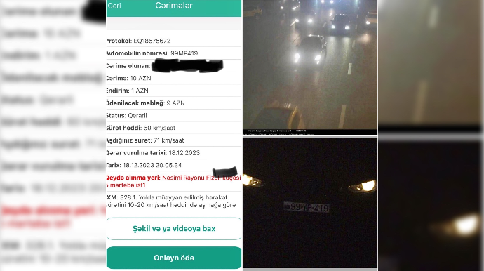 Yol polisi radara düşdü, cərimə başqa sürücüyə göndərildi  - FOTO 