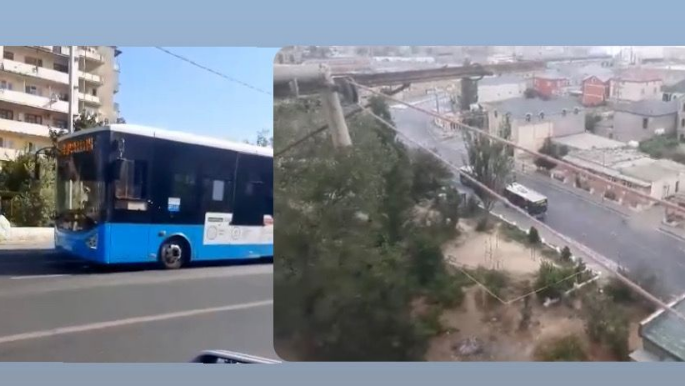 BNA  avtobusun səsindən evdə yata bilməyən sakinlərə kömək etmir   - VİDEO - FOTO