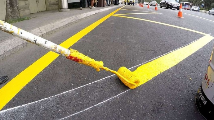 Siyəzəndə yol nişanlanma işləri aparıldı