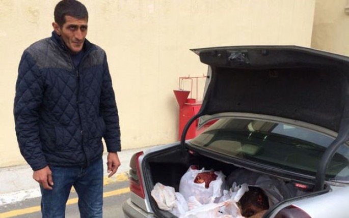 Kürdəmirdə at əti satmaq istəyən saxlanılıb – FOTO