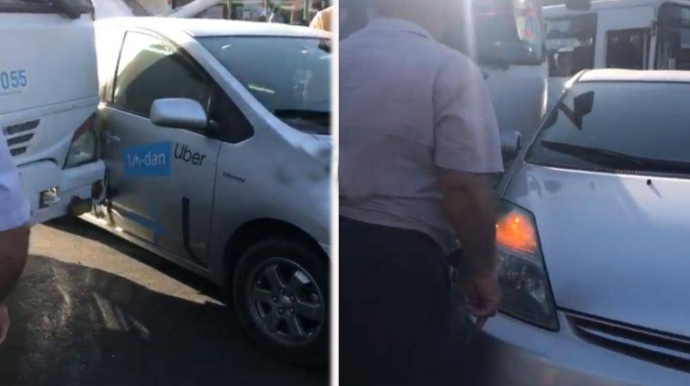 Bakıda "Prius" avtobusla toqquşdu - VİDEO 