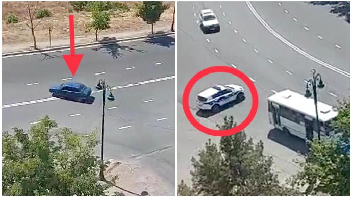 Bu yolayırıcından SOLA DÖNMƏYiN  - Asfalt üzərindəki xəttin tələbini pozanlar cəzalanır - VİDEO 