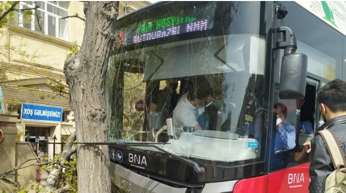 “BakuBus”un avtobusu ağaca çırpılıb, xəsarət alanlar var  - FOTO  - VİDEO
