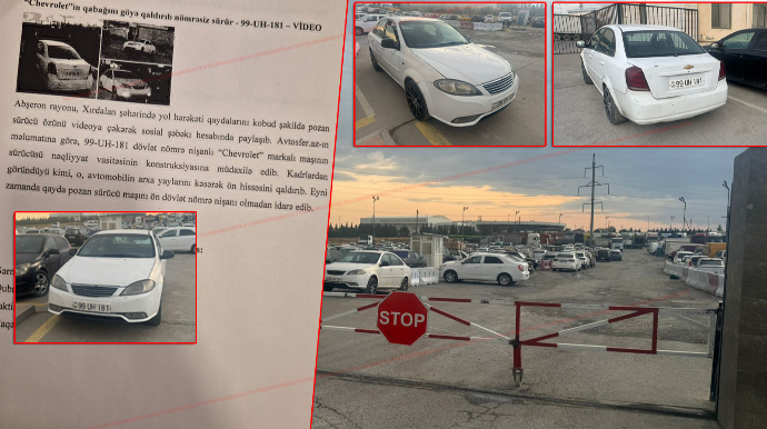 Maşının qabağını qaldırıb nömrəsiz sürdü; CƏZALANDIRILDI - Cərimə meydançasından - FOTO – VİDEO