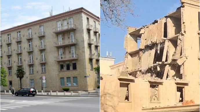 “Naxçıvan” hoteli sökülür - VİDEO