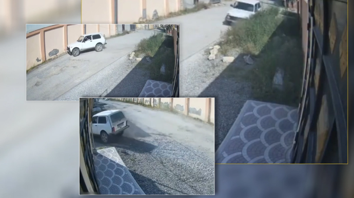 Bakıda "Niva"sını divara çırpa-çırpa sürən sürücü gündəm oldu - VİDEO