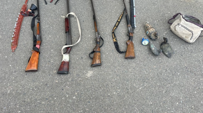 Sabirabadda qanunsuz ov etmək istəyən şəxslər saxlanılıb 