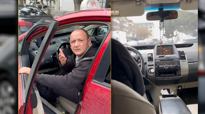 Bakıda taksi sürücüsündən sərnişinə qarşı hörmətsizlik: "Anan özünü apara bilmir"   - VİDEO