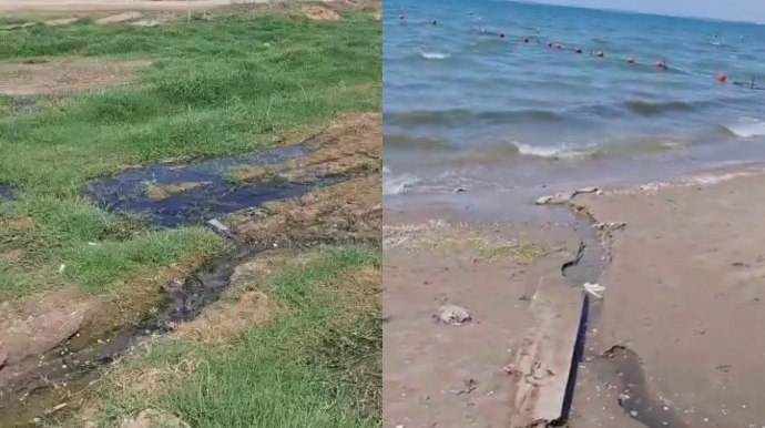 Vətəndaş “Ramada” hotelin Xəzərə çirkab suları axıtdığını iddia edir  - VİDEO