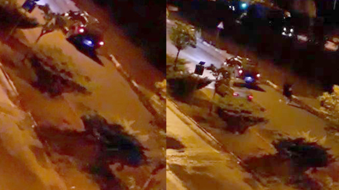 Sevgilisi ilə dalaşan qız özünü hərəkətdə olan avtomobildən atdı - VİDEO