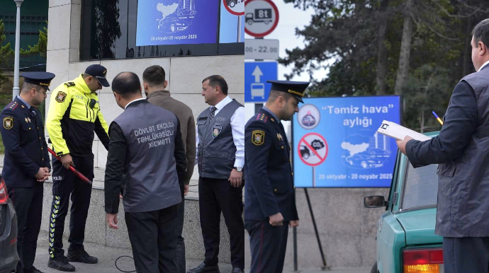 "Ekologiya postu"nda "Təmiz hava" aylığı ilə bağlı tədbir keçirildi - Cərimələnənlər var    - FOTO