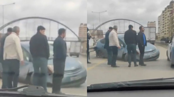 Prius совершил аварию на трассе Баку-Сумгайыт   - ВИДЕО