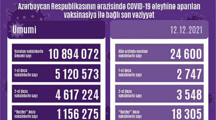 Peyvənd olunanların sayı açıqlanıb