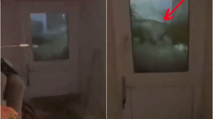 Canlı yayımda evinin selə qərq olmasını göstərdi  - VİDEO