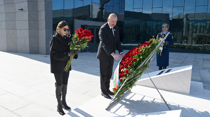 Prezident və xanımı Xocalı Soyqırımı Memorialının açılışında - VİDEO