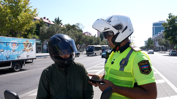 Yol polisi Sumqayıtda da moto sürücələrə qarşı reyd keçirdi – FOTO - VİDEO