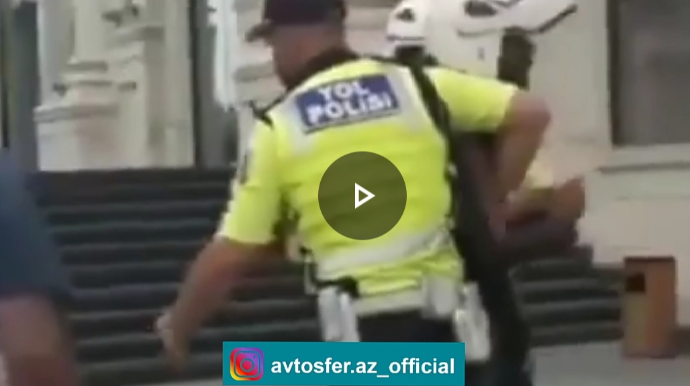 Yol polisi ilə görüntüləri yayılan motosiklet sürücüsü barədə AÇIQLAMA 