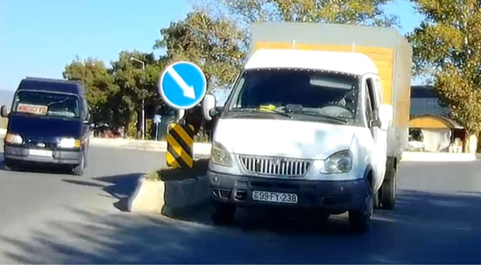 "Qazel" sürücüsü "protiv" çıxıb təhlükə yaratdı - VİDEO