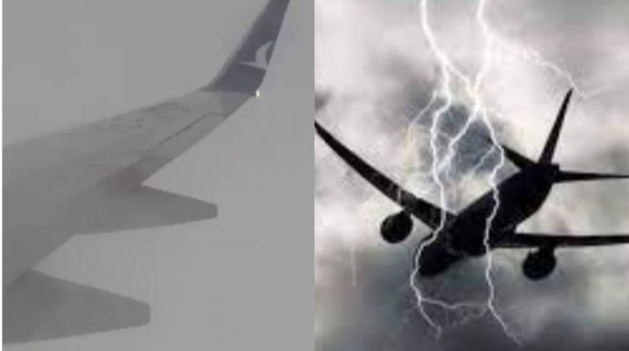 Antalyada təyyarənin qanadına ildırım düşdü: Sərnişinlər lentə aldı  - VİDEO