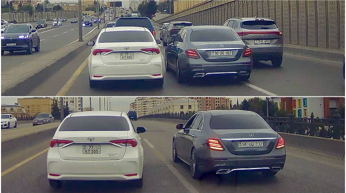 Ziya Bünyadovda “Mercedes”lə “oyun çıxaran” sürücü görün nələr etdi    - VİDEO