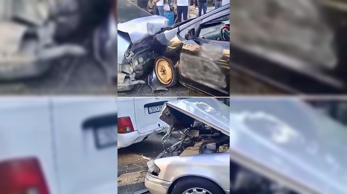 20 Yanvarda “Toyota Prius”un iştirakı ilə zəncirvari qəza   - VİDEO