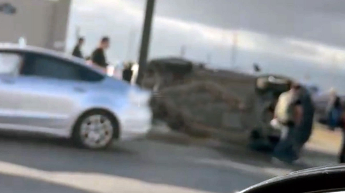 Zabrat yolunda ağır qəza - VİDEO 