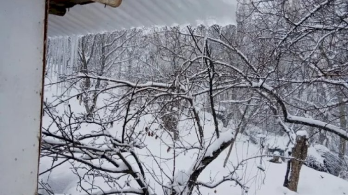 Azərbaycanın bu ərazisində qarın hündürlüyü YARIM METRİ KEÇDİ - FOTOLAR 