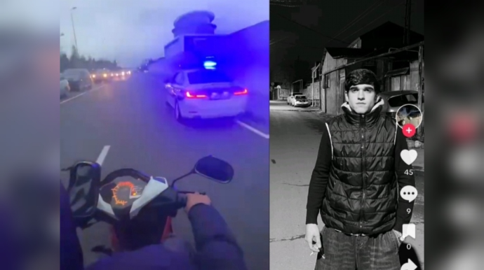 "TikTok" üçün video çəkən sürücü yol polisinə "çiyin atdı" - VİDEO