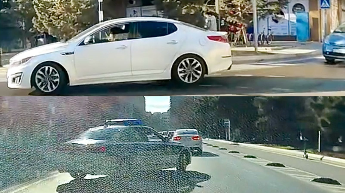 Başı telefona qarışan qadın yolayrıcında qayda pozdu, polis dərhal CƏRİMƏLƏDİ   - VİDEO